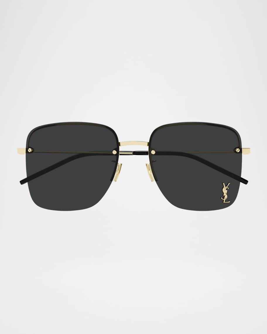 Saint Laurent YSL Rimless Square Metal Sunglasses | Neiman Marcus