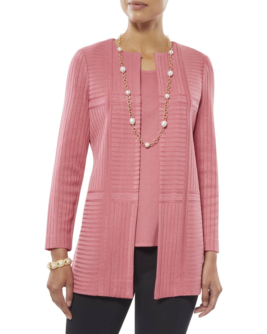 Misook Subtle RibKnit Jacket Neiman Marcus
