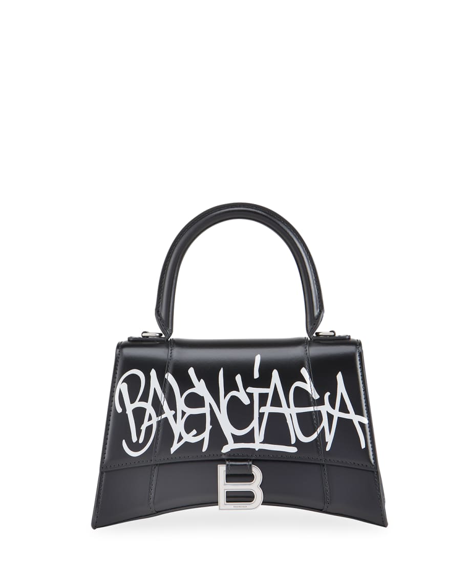 Balenciaga Hourglass Xs Graffiti Print Tote in Pink