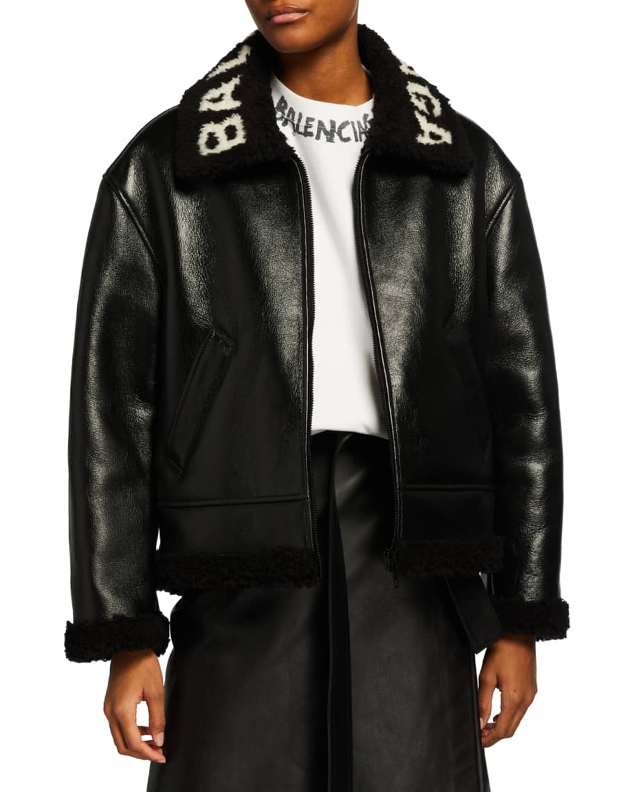Balenciaga shearling coat top