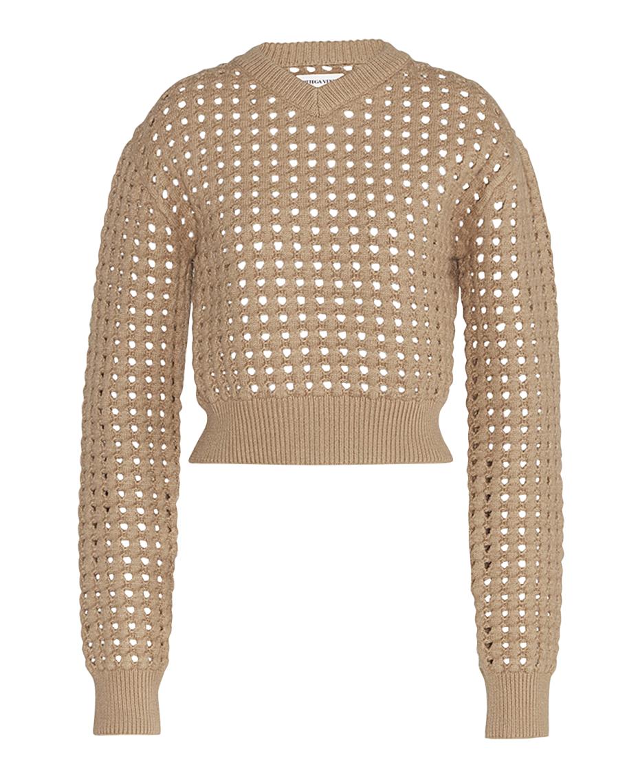 Bottega Veneta Open Mesh Wool-Blend Sweater | Neiman Marcus