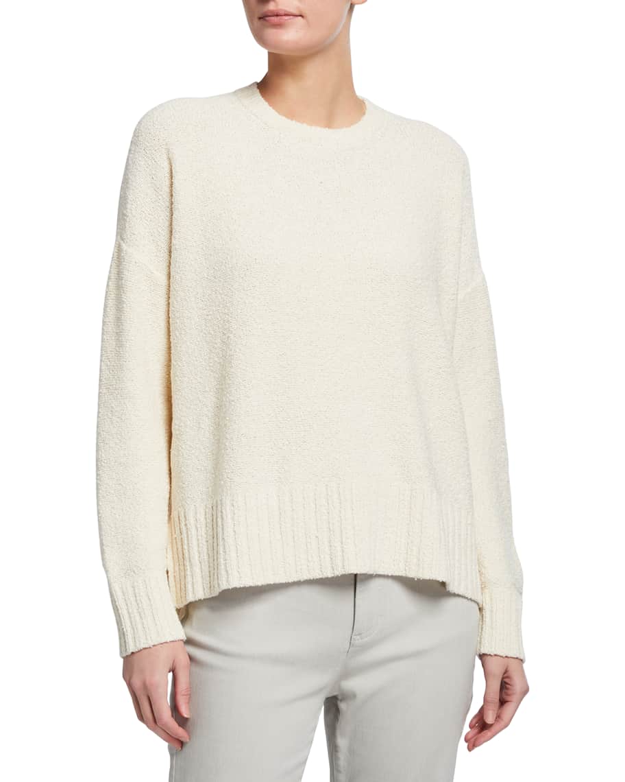 Eileen Fisher Peruvian Organic Cotton Boucle Sweater | Neiman Marcus