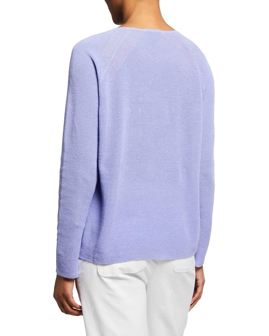 Eileen Fisher Organic Linen-Cotton Raglan-Sleeve Sweater | Neiman Marcus