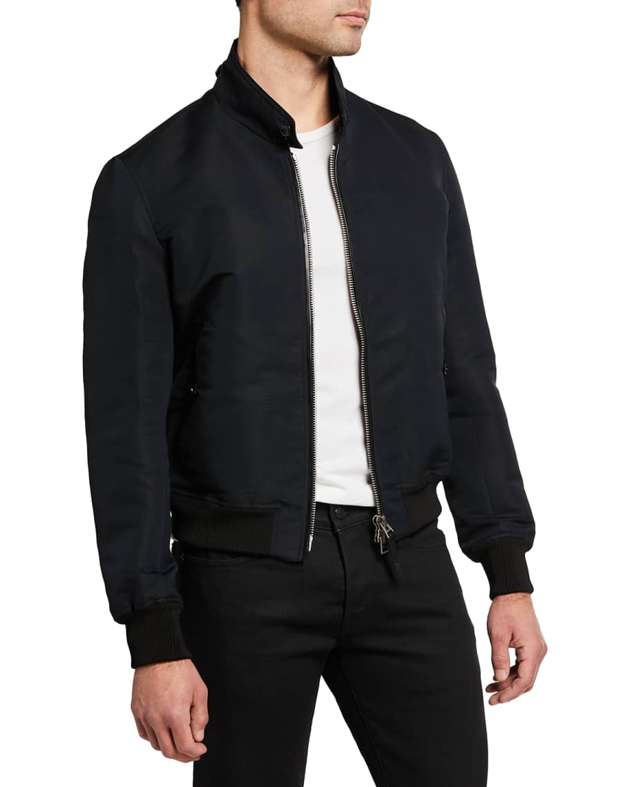 TOM FORD Men's Poplin Harrington-Collar Blouson Jacket | Neiman Marcus