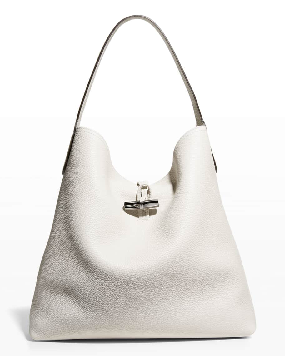 Longchamp Small Roseau Leather Tote Bag - Neutrals