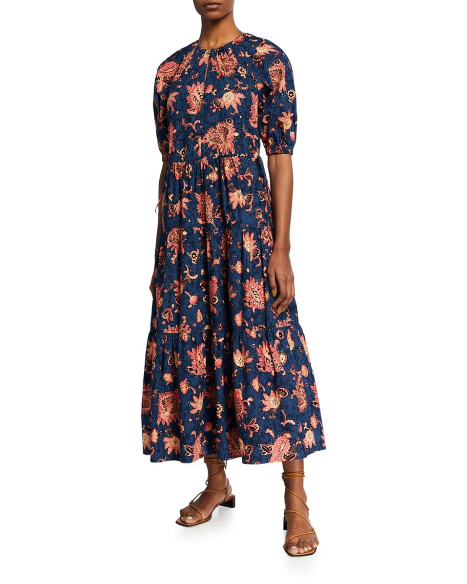 A.L.C. Mischa Tiered Floral-Print Maxi Dress | Neiman Marcus