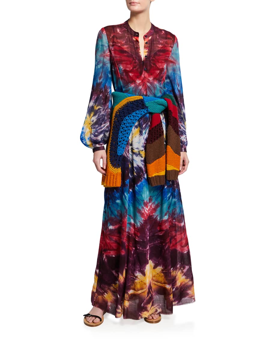 Gabriela Hearst Massey Tie-Dye Maxi Dress | Neiman Marcus