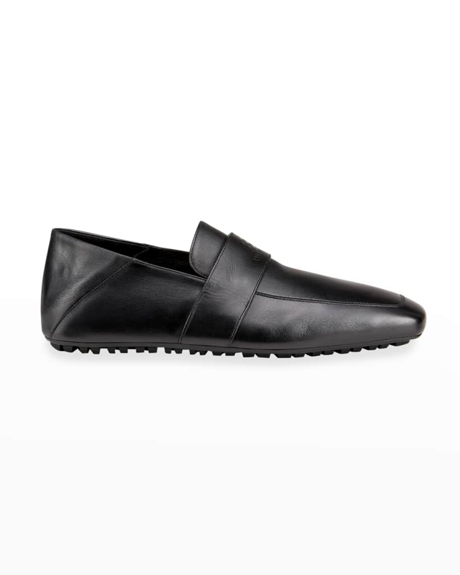 Balenciaga Men's Square-Toe Leather Fold-Down Loafers Marcus