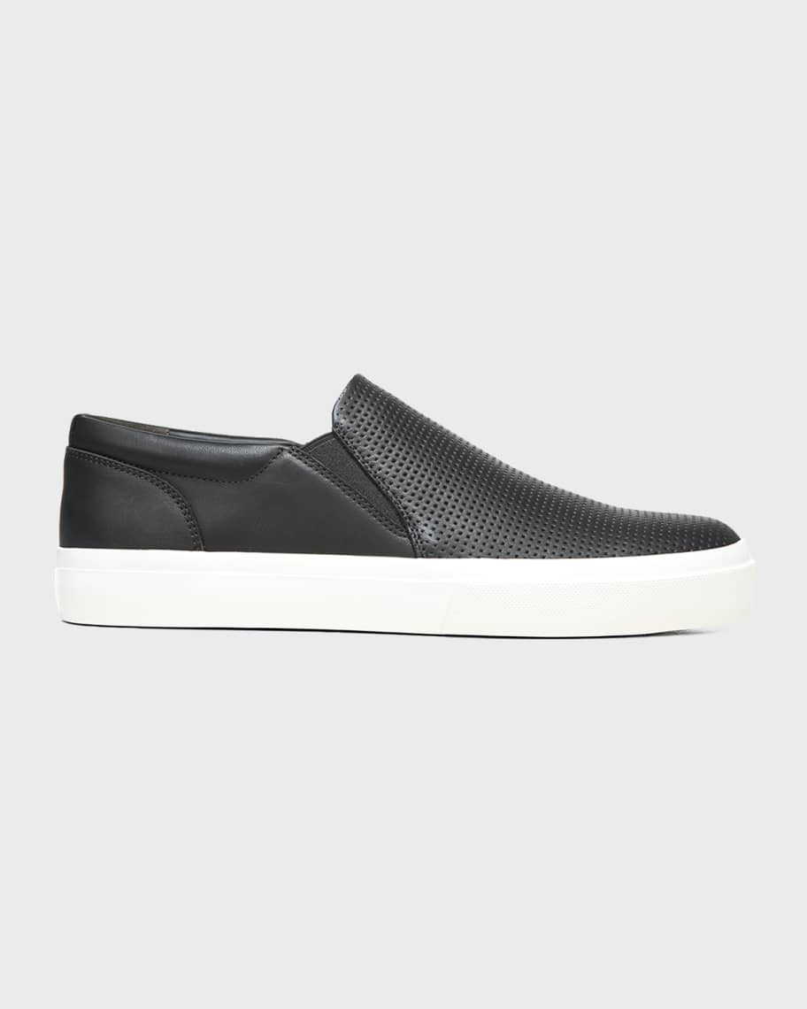 Vince Men's Fletcher Perforated Leather Slip-On Sneakers | Neiman Marcus