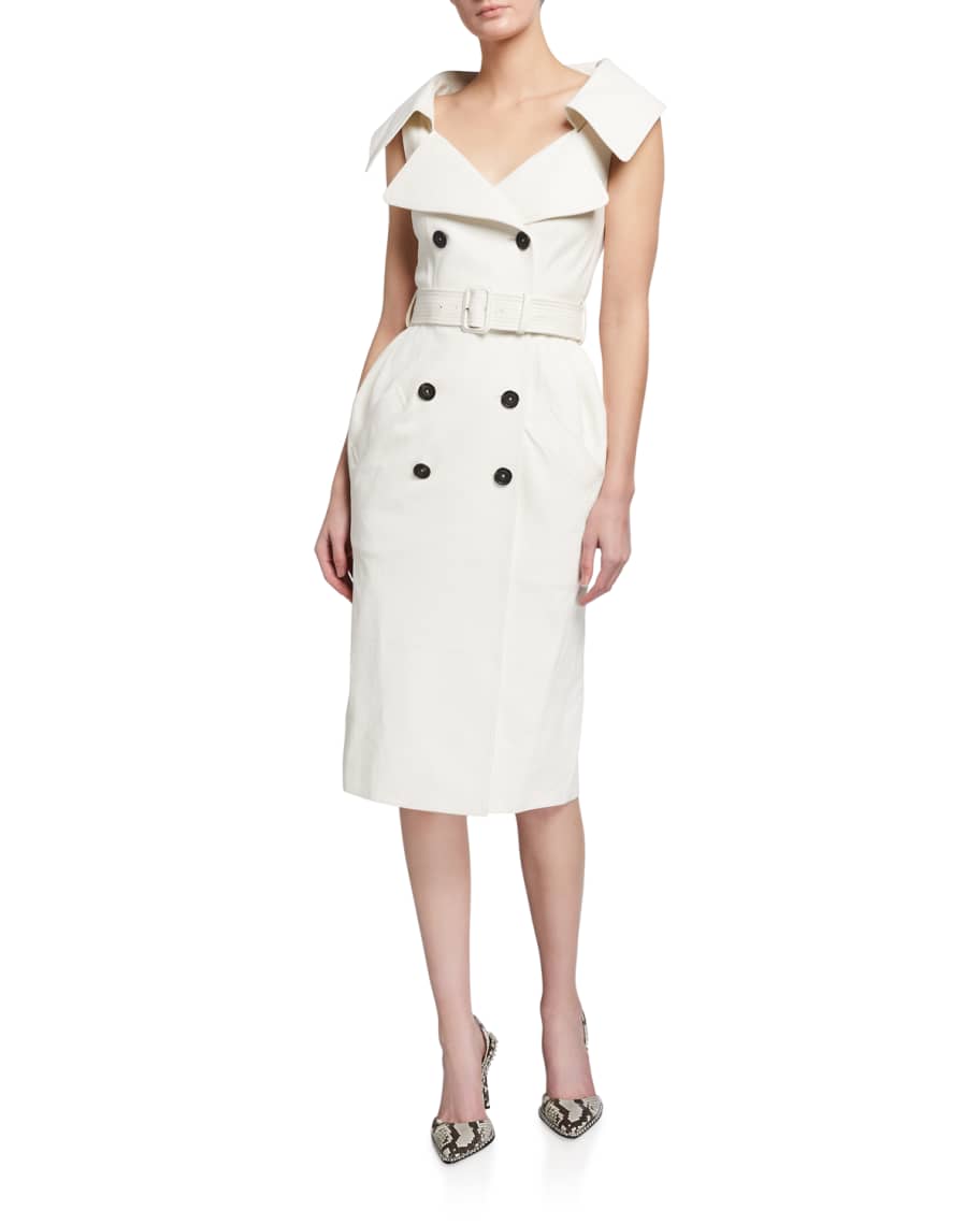 Alexander McQueen Leather Double-Breasted Dress | Neiman Marcus