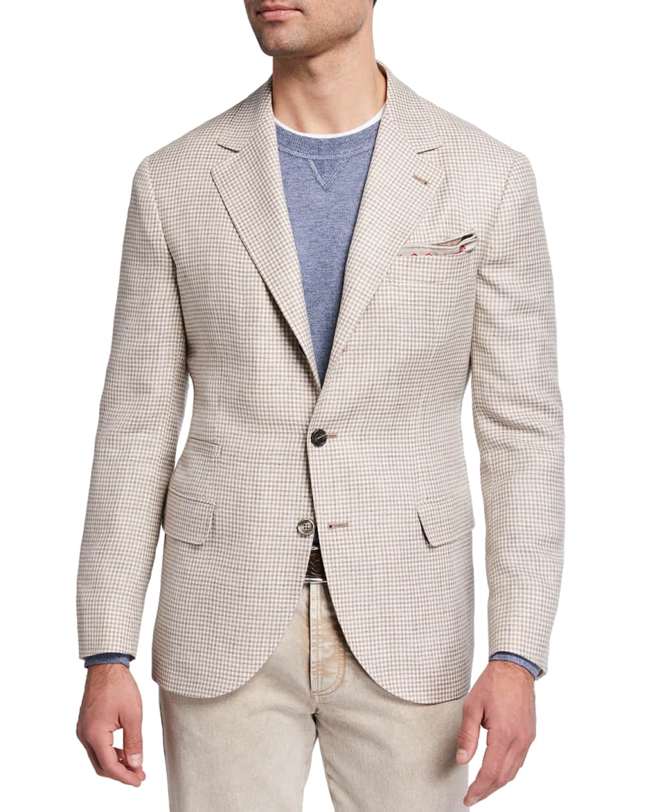 ジャケット BRUNELLO CUCINELLI LINEN BLEND DOUBLE-BREASTED JACKET Brunello Cucinelli Double-Breasted Linen and Wool-Blend