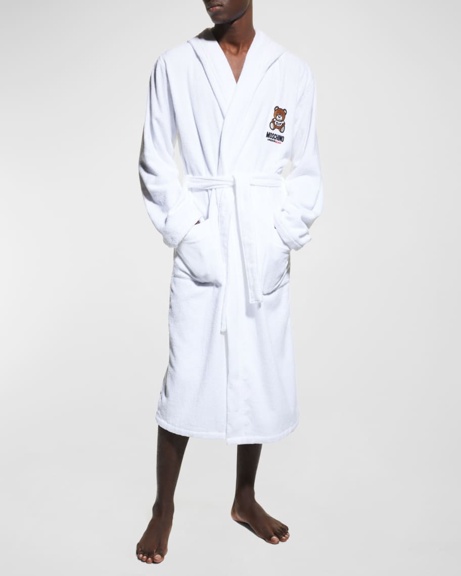 Moschino Men's Underbear Embroidered Cotton Robe | Neiman Marcus