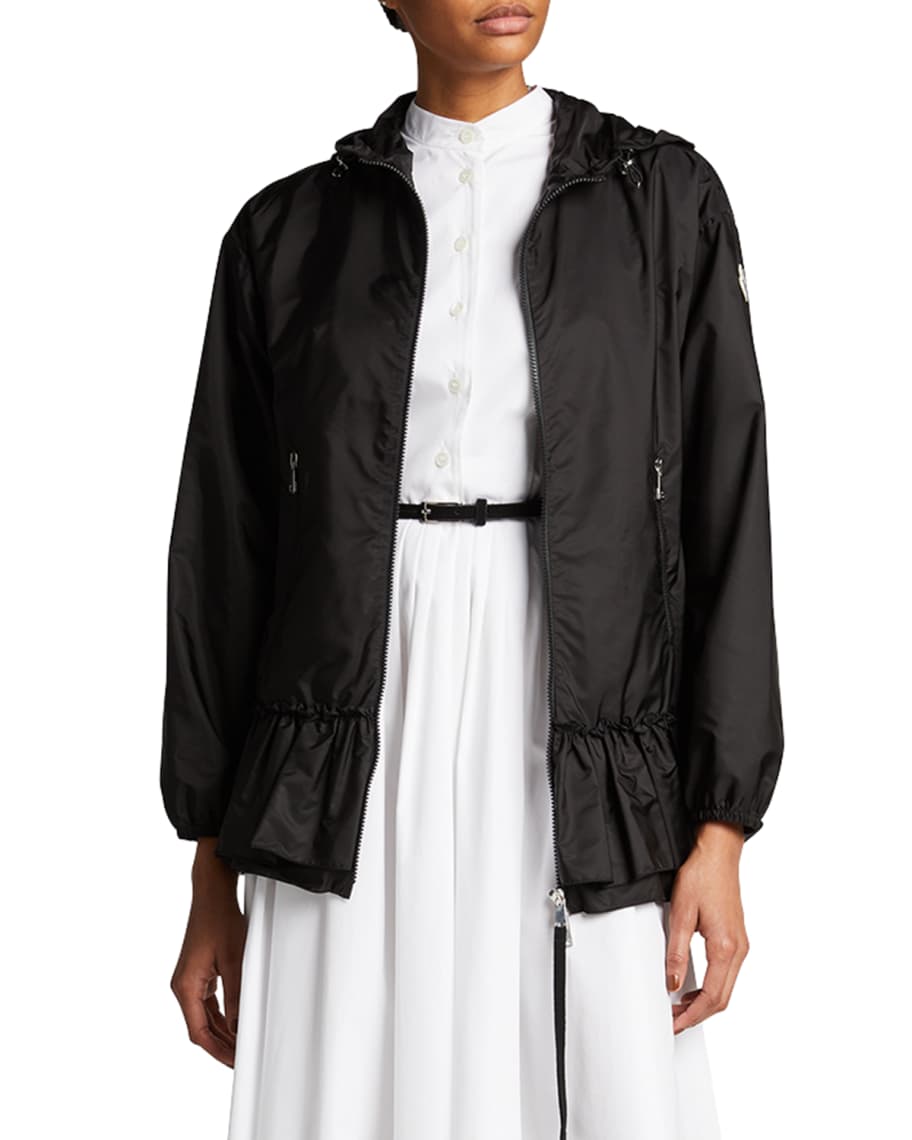 Moncler Sarcelle Peplum Nylon Jacket | Neiman Marcus