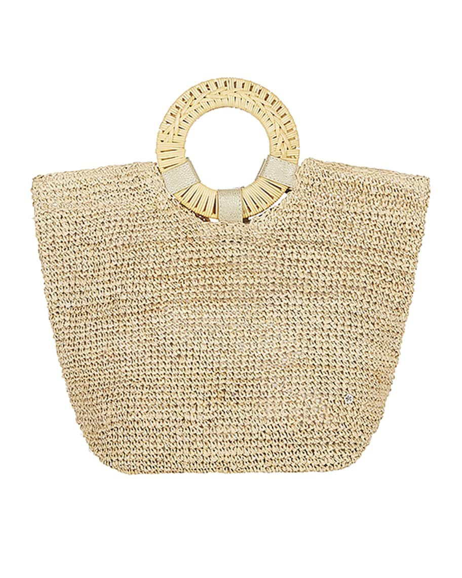 florabella Small Napa Lux Bag in Natural & Gold