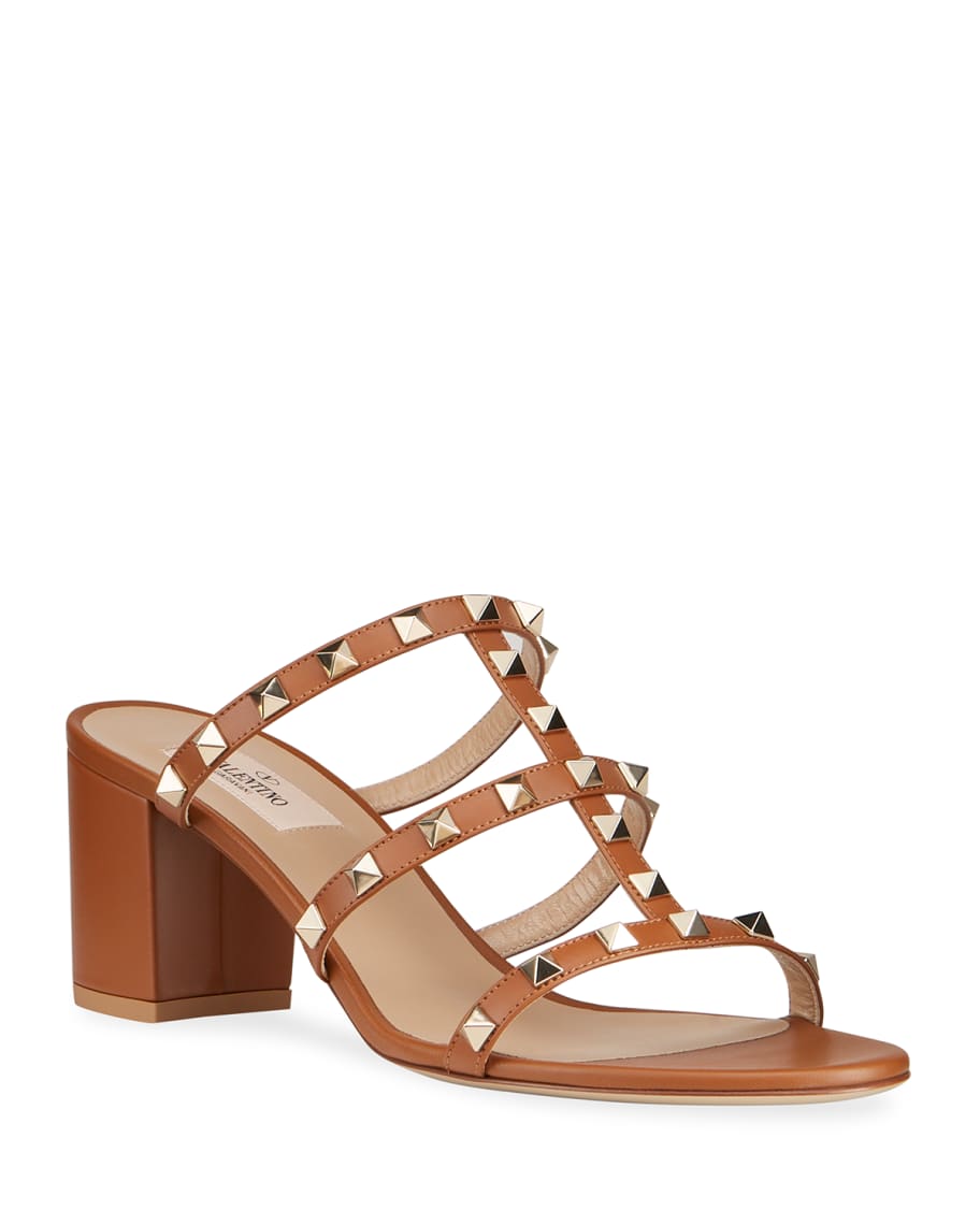 Valentino Garavani Rockstud Caged 60 Slide Sandals | Neiman Marcus