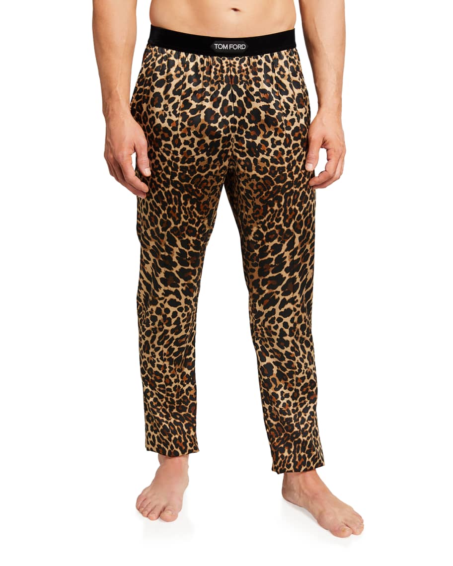 TOM FORD Men's Reflected Leopard-Print Silk Pajama Pants | Neiman Marcus