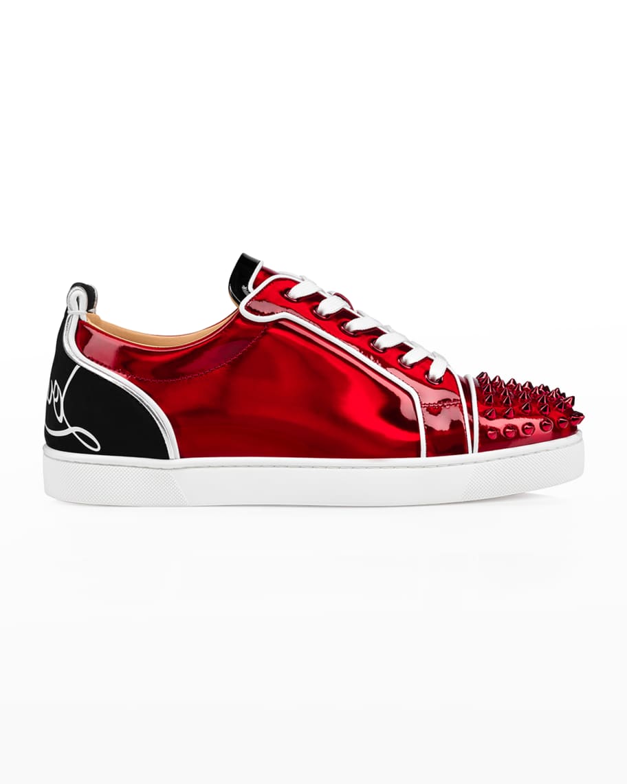 Christian Louboutin Men's Fun Louis Perforated Leather Low-Top Sneakers