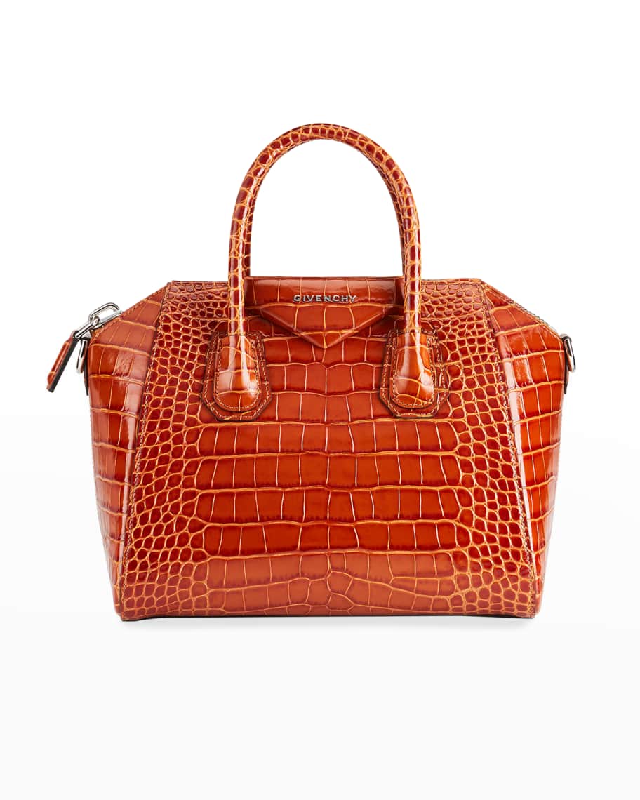 Givenchy Small Antigona Satchel Bag in Crocodile-Embossed Leather ...