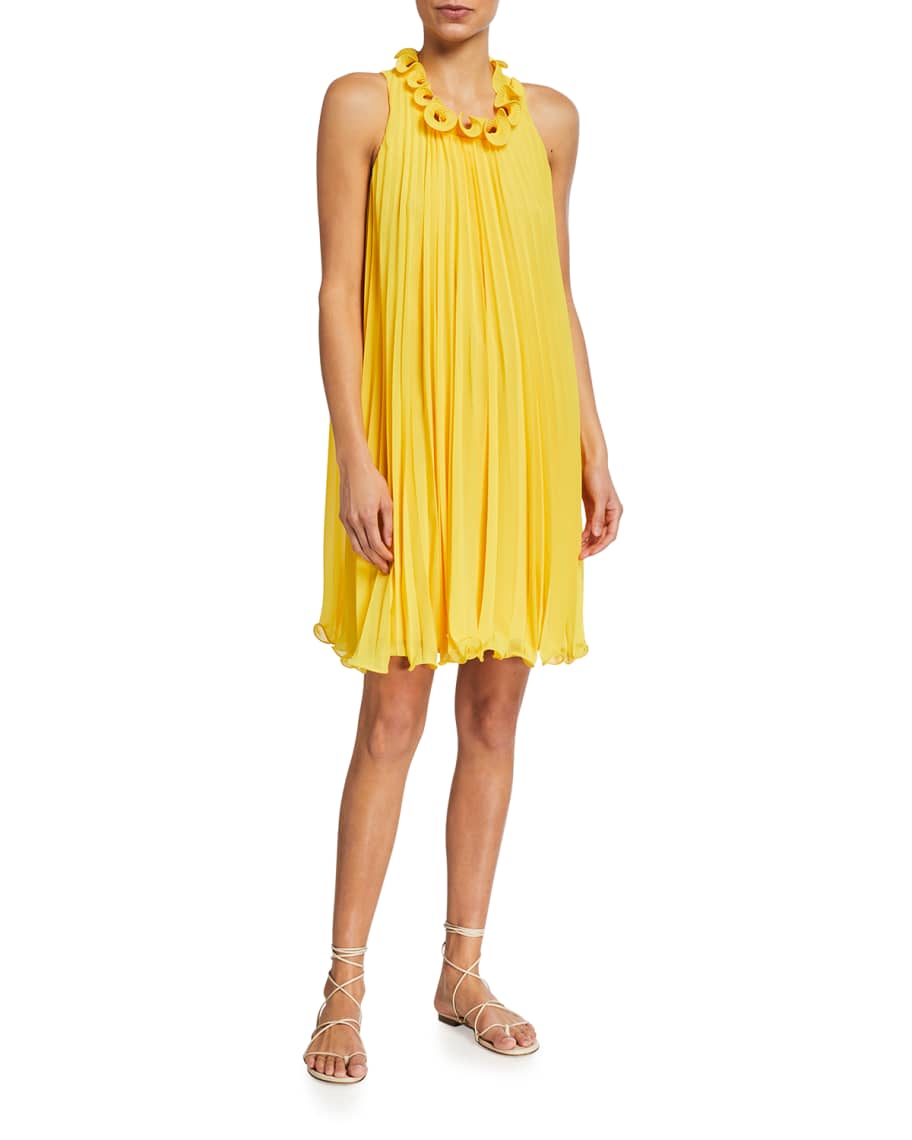 Trina Turk Ely Pleated Shift Dress Neiman Marcus