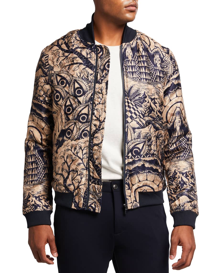 Scotch & Soda Men's Shell Jacquard Bomber Jacket