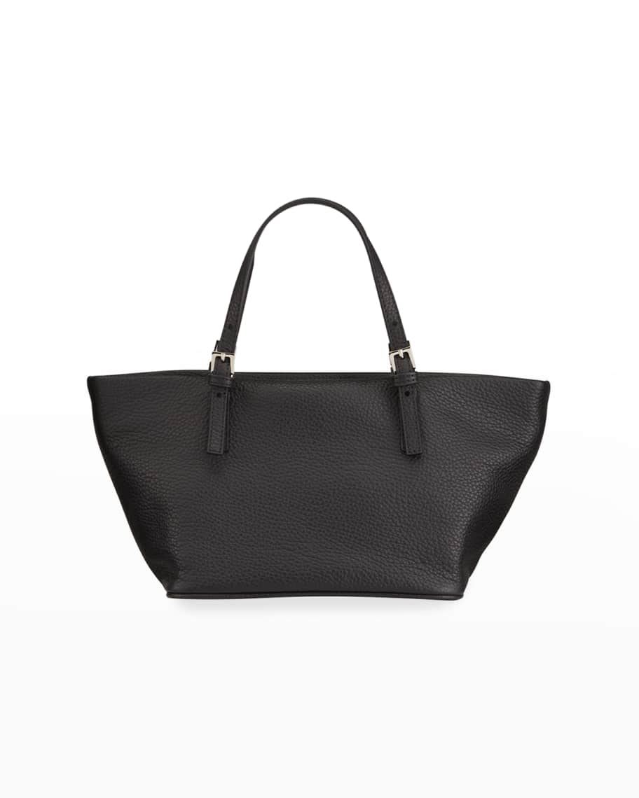 BY FAR Lulu Grain Leather Shopper Shoulder Bag | Neiman Marcus