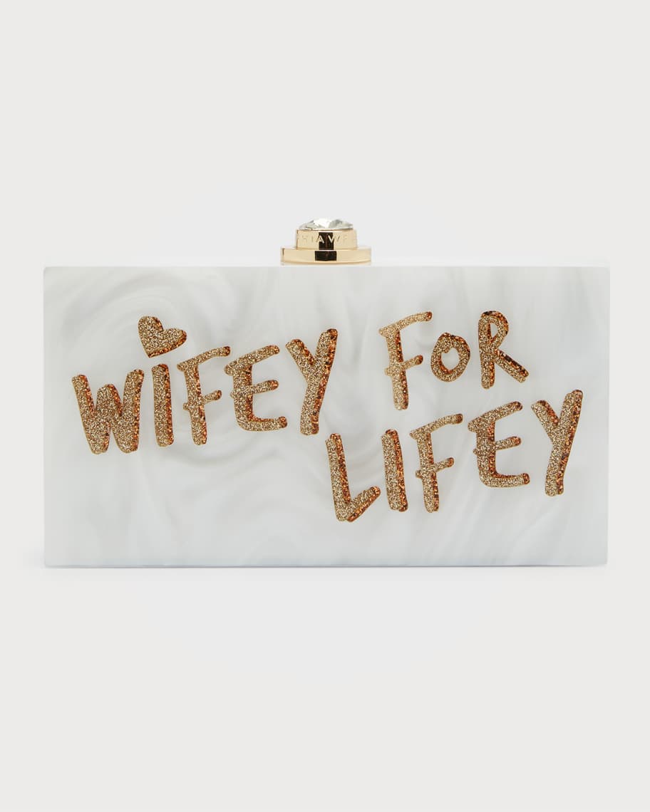 Sophia Webster Blue Cleo Wifey for Lifey PVC clutch bag