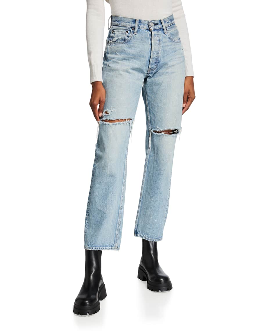MOUSSY VINTAGE Teaneck Wide Straight-Leg Jeans | Neiman Marcus