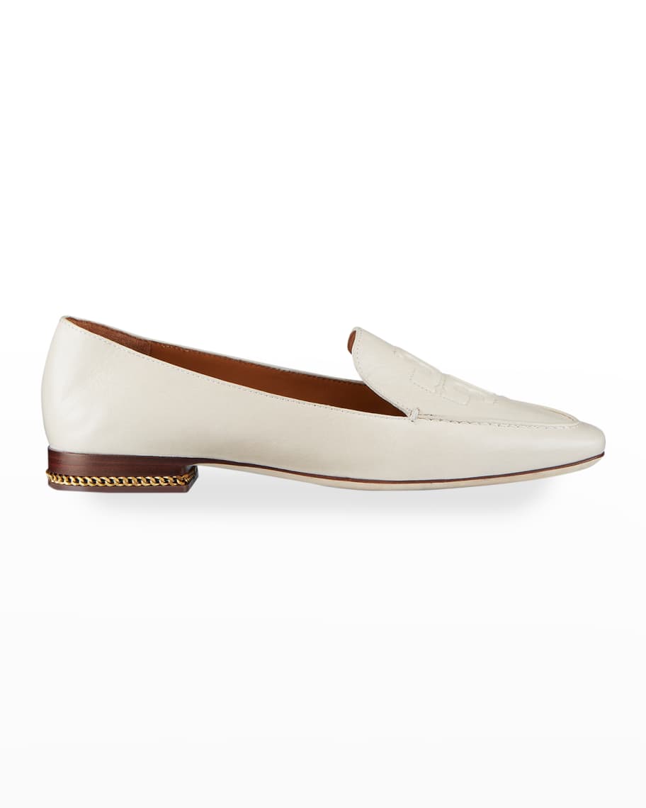 Tory Burch Ruby Leather Logo Loafers | Neiman Marcus