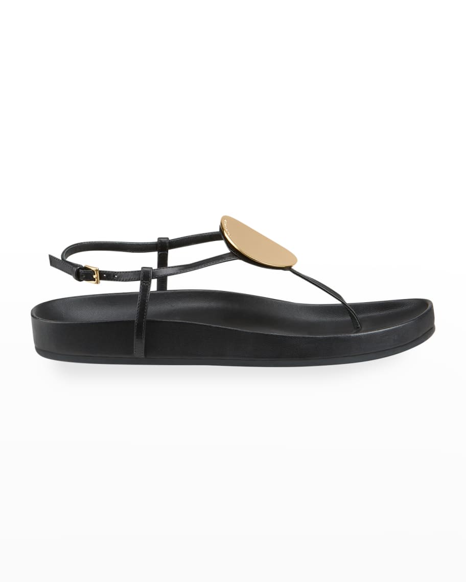 Tory Burch Patos Leather Thong Slingback Sandals | Neiman Marcus