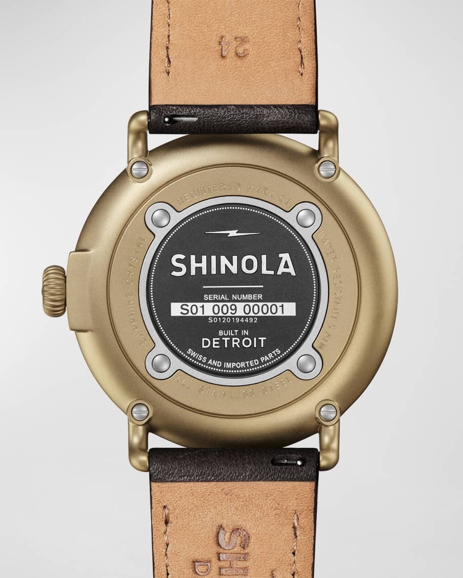 Image 3 of 4: Men's 47mm Runwell Sub-Second Watch with Leather Strap