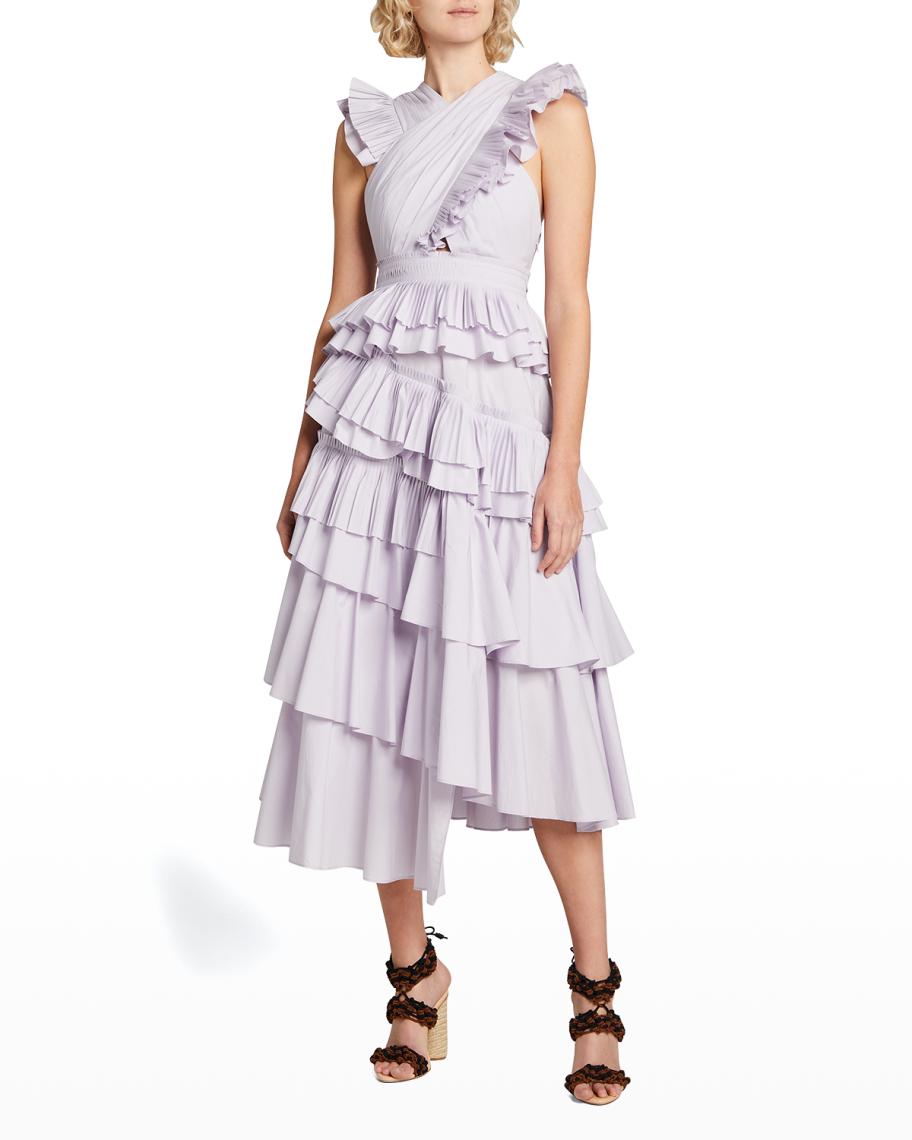 ulla johnson purple ruffle dress Ulla Johnson Joan Dress in Lilac