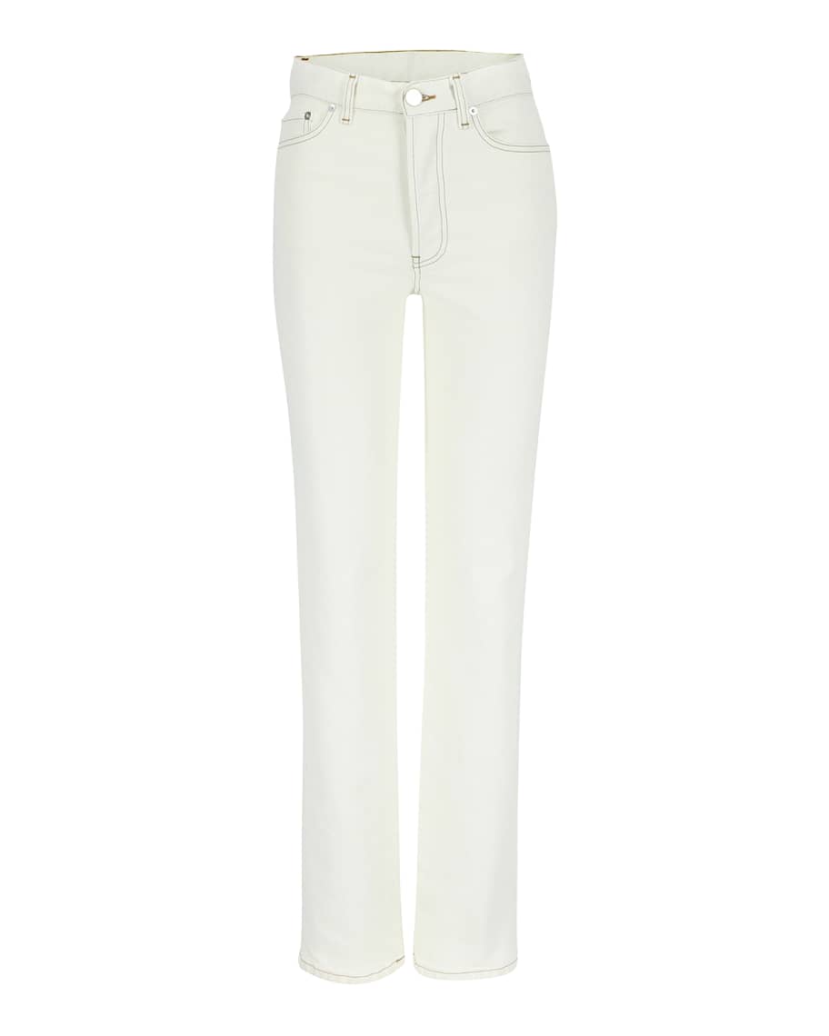 MERYLL ROGGE Straight-Leg Denim Jeans w/ Contrast Stitching | Neiman Marcus