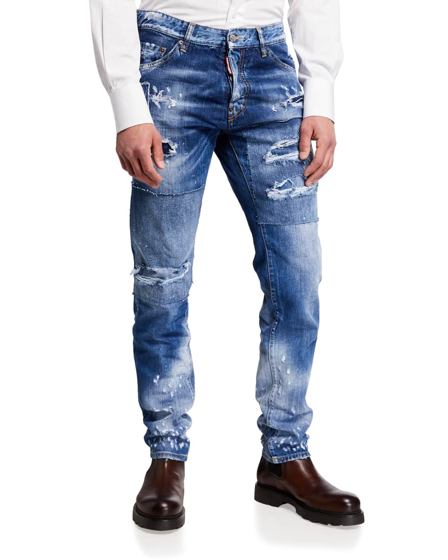 Dsquared2 Men's Cool Guy Bleached Rip/Repair Jeans | Neiman Marcus