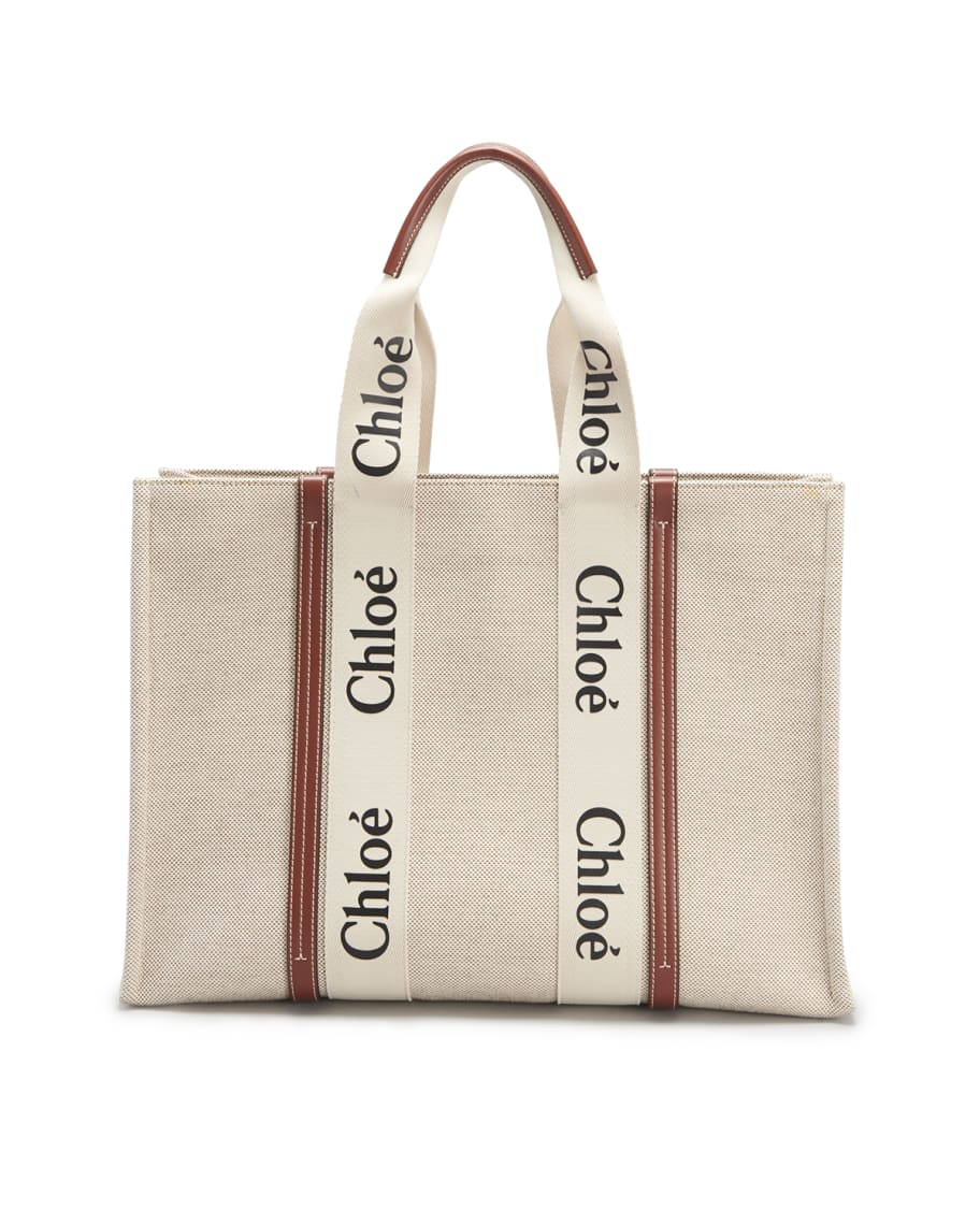 Woody Large Logo Canvas Shopper Tote Bag