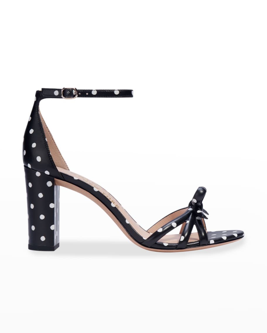 kate spade new york flamenco bow polka-dot block-heel sandals | Neiman ...