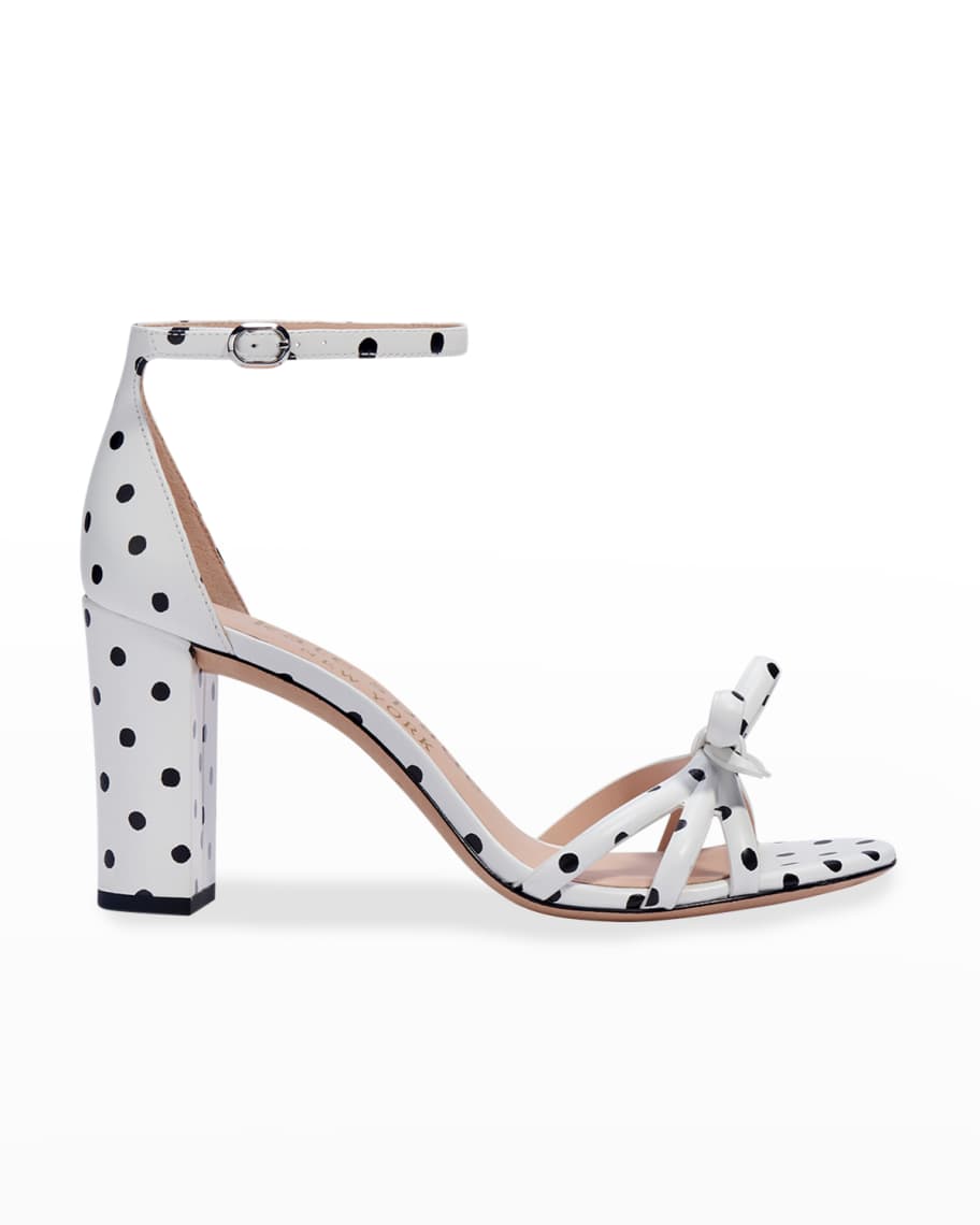 kate spade new york flamenco bow polka-dot block-heel sandals | Neiman ...