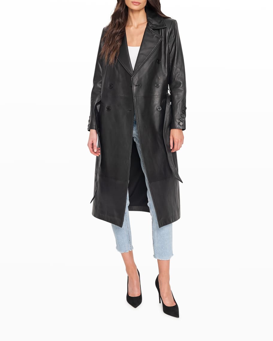 LaMarque Erma Relaxed Leather Trench Coat | Neiman Marcus