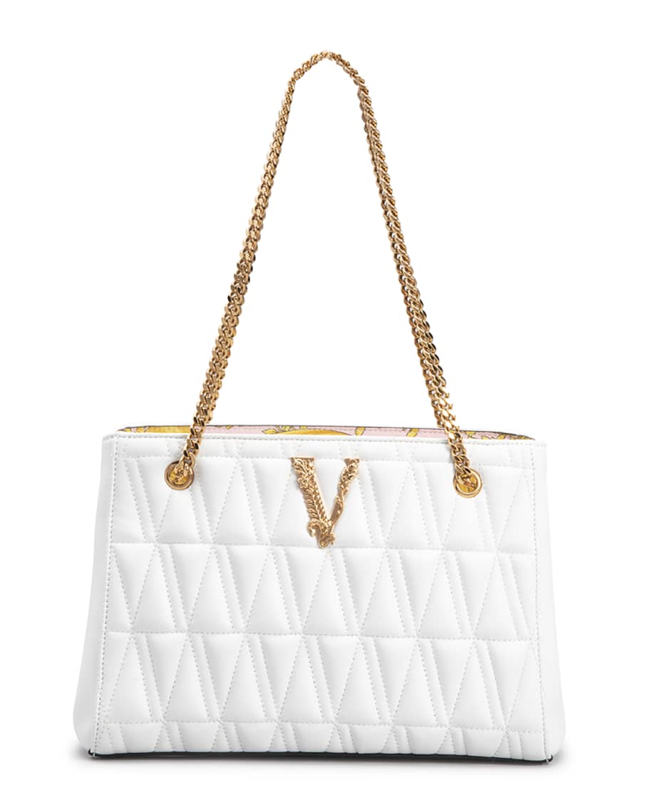 Versace Virtus Small Quilted Tote Bag