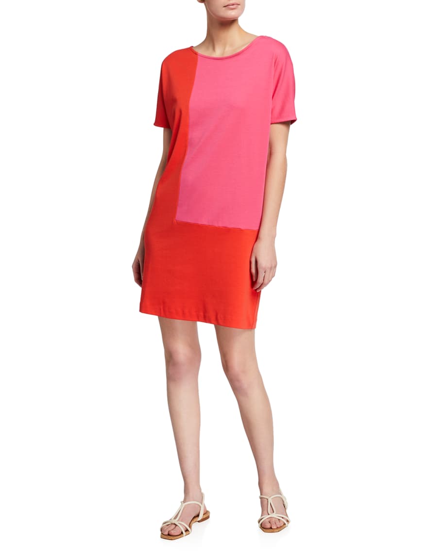 Joan Vass Colorblock Dolman Dress | Neiman Marcus