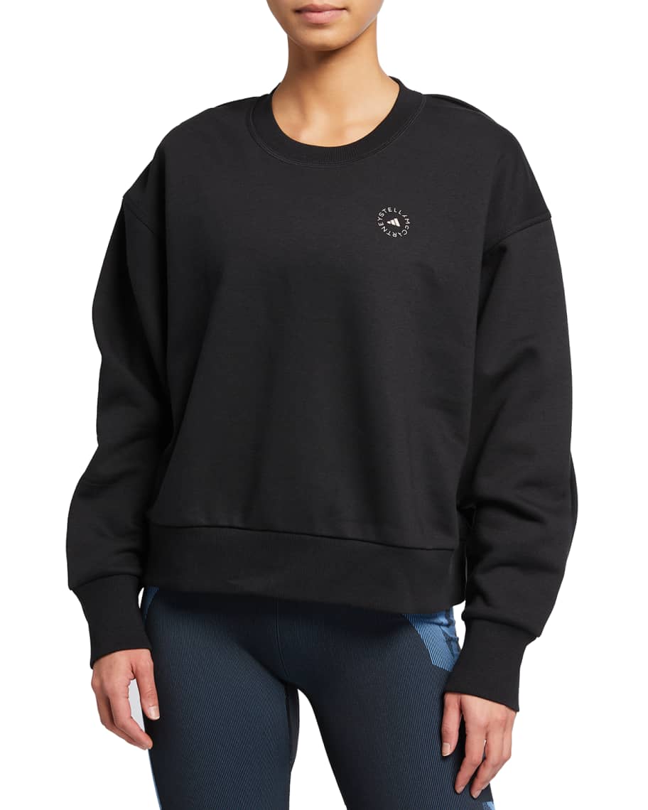 adidas by Stella McCartney Fleece Crewneck Sweatshirt | Neiman Marcus