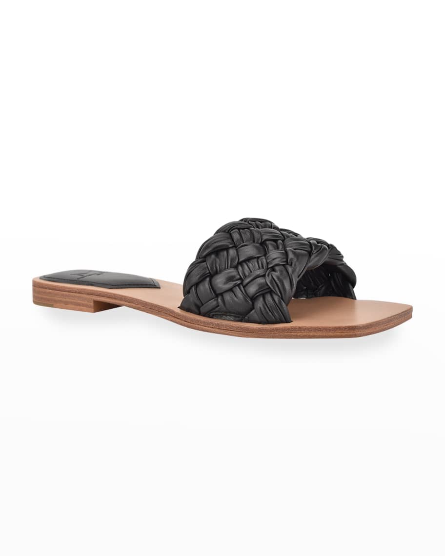 Marc Fisher LTD Reanna Woven Flat Slide Sandals | Neiman Marcus