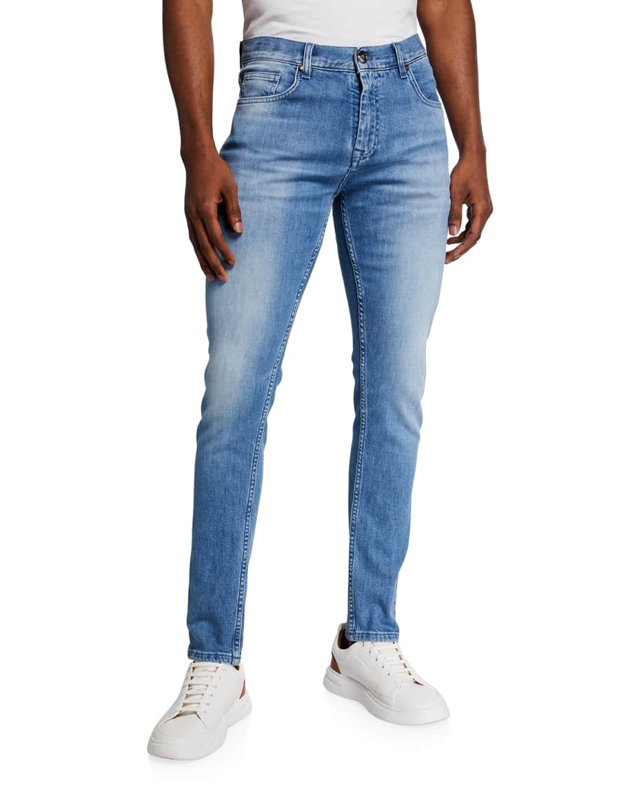 Isaia Men's Slim-Fit Light-Wash Jeans | Neiman Marcus