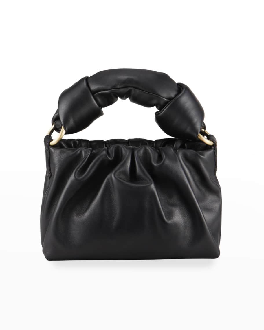 Dries Van Noten Ruched Padded Leather/Nylon TopHandle Bag Neiman Marcus