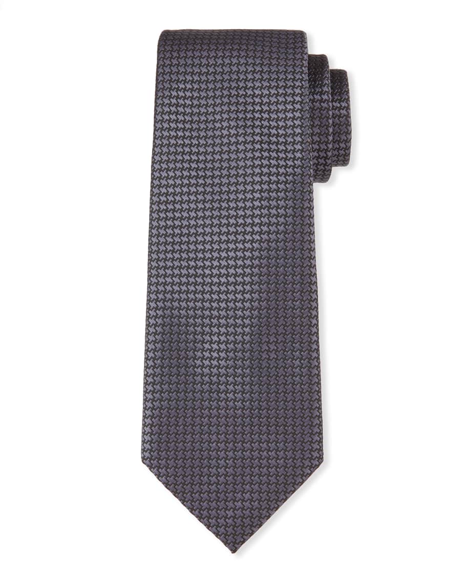 TOM FORD Men's Mulberry Silk MicroPrint Jacquard Tie Neiman Marcus