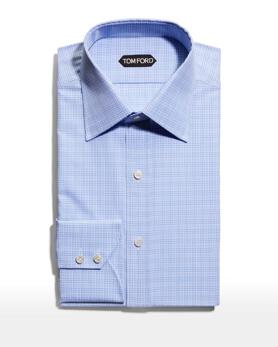 TOM FORD Men's Check-Print Slim-Fit Day Shirt | Neiman Marcus