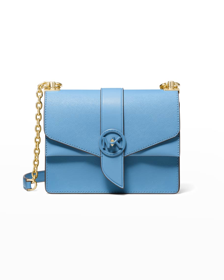 Michael+Kors+Greenwich+Small+Mini+Convertible+Crossbody+Leather+Blue for  sale online
