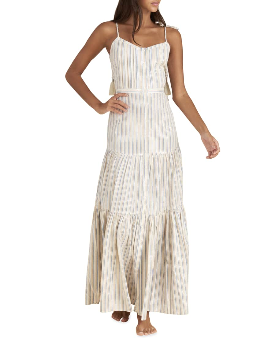 Veronica Beard Jeans Windansea Striped Tassel-Tie Dress | Neiman Marcus