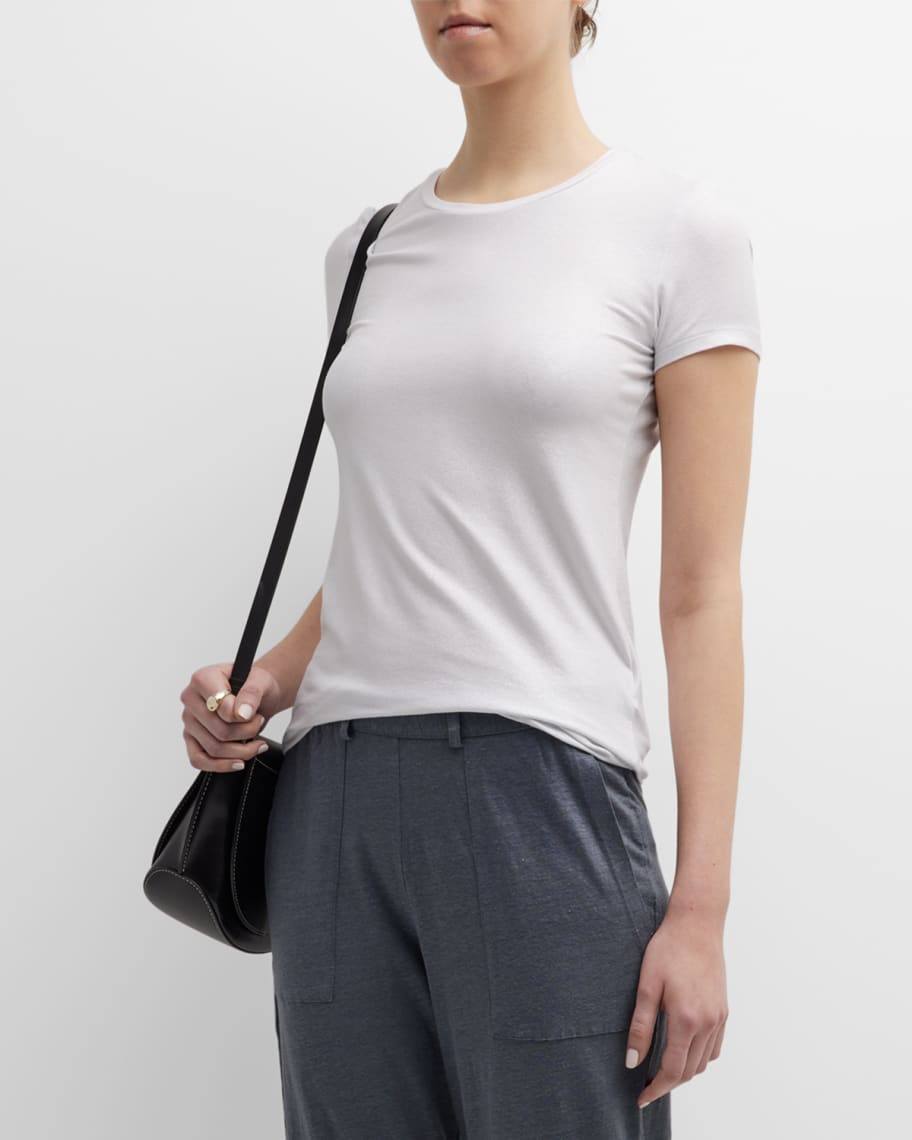 Majestic Soft Touch Long Sleeve Crewneck in Ecru Chine