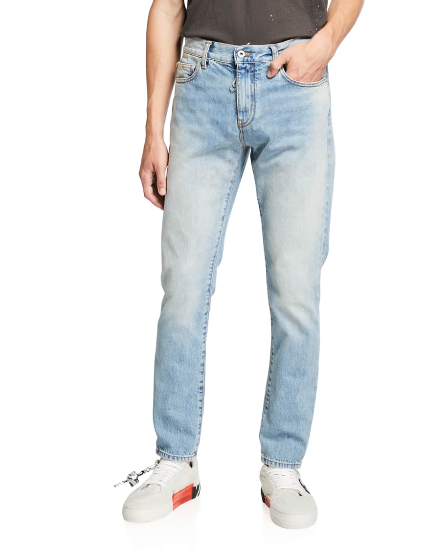 Off-White Men's Diag-Pocket Skinny Jeans | Neiman Marcus