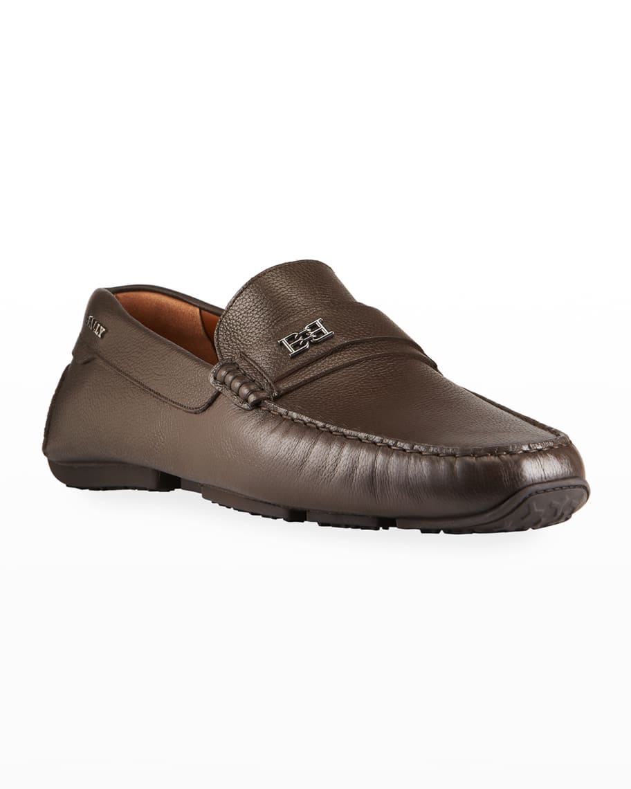 Bally Men s Pablon 451 B Logo Pebbled Drivers Neiman Marcus